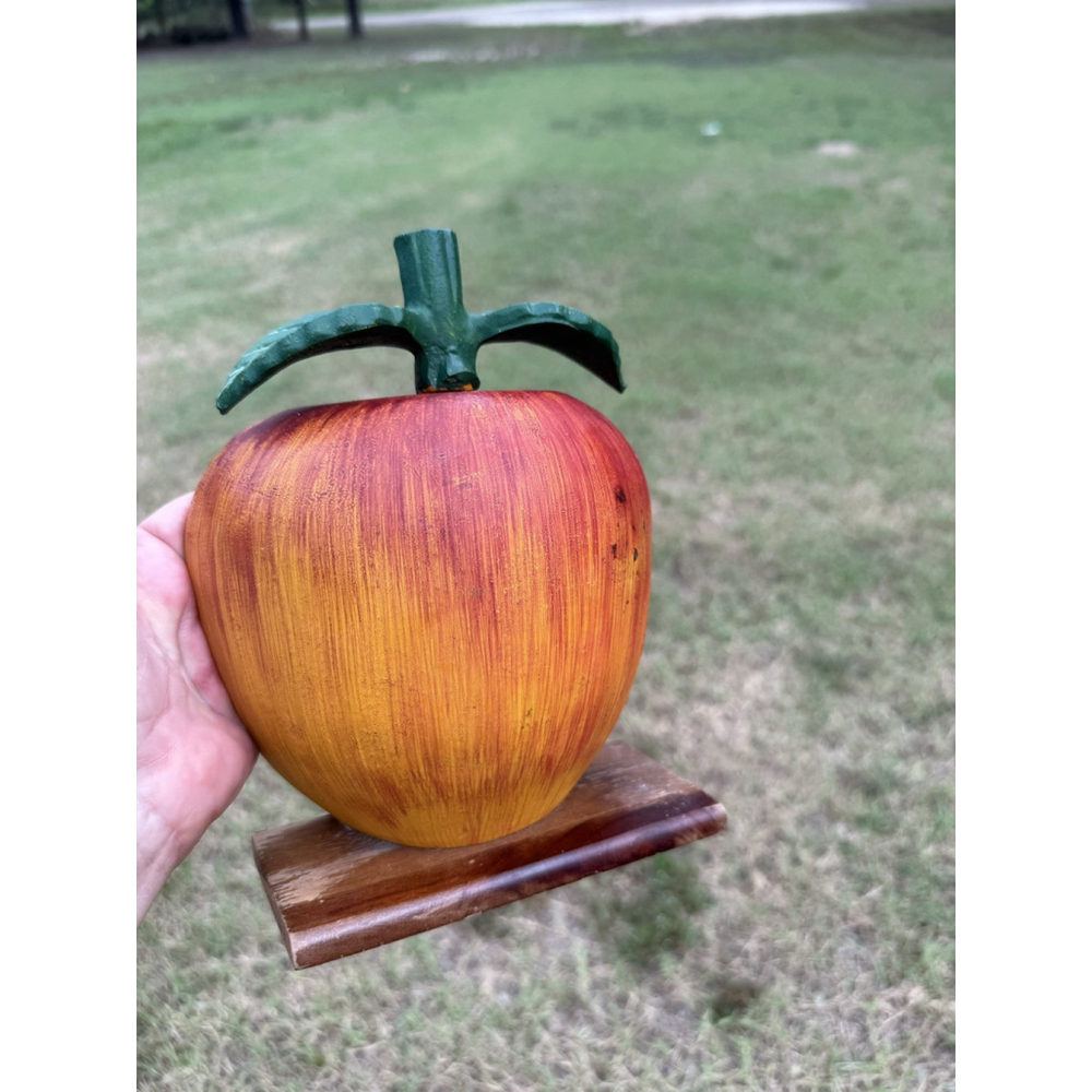 Vintage Cast Iron Apple Large Doorstop Red Delicious HEAVY Decor 8” Tall